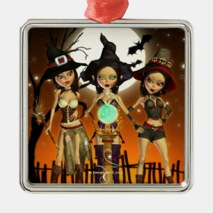 Schwestern Drei Hexenkessel Ornament Aus Metall