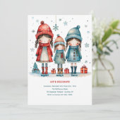 Schwestern Drei Weihnachten Geburtstag Einladung (Stehend Vorderseite)