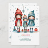 Schwestern Drei Weihnachten Geburtstag Einladung (Vorne/Hinten)