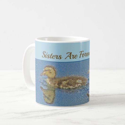Schwestern Forever Friends Ducklings Mosaik Geschw Kaffeetasse (Vorderseite Links)