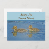 Schwestern Forever Friends Ducklings Mosaik Geschw Postkarte (Vorne/Hinten)