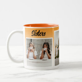 Schwestern Foto Collage. Die beste Art der Therapi Zweifarbige Tasse