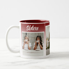 Schwestern Foto Collage. Die beste Art der Therapi Zweifarbige Tasse