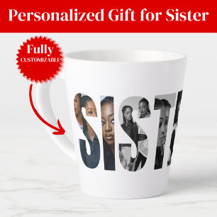 Schwestern-Foto-Collage-Latte-Mug-Geschenk Milchtasse