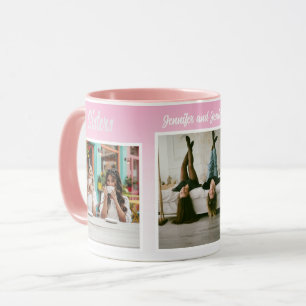 Schwestern-Foto-Collage mit Namen, beste Therapie Tasse