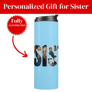 Schwestern-Foto-Collage-Thermal-Tumbler-Geschenk Thermosbecher