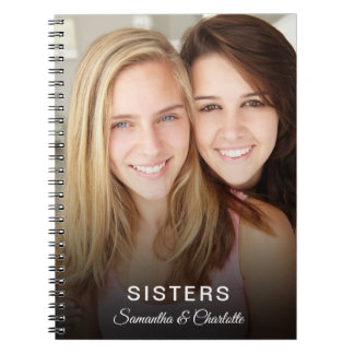 Schwestern Foto personalisiert Name Notebook Notizblock