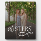 Schwestern-Foto personalisiertes Monogramm Fotoplatte (Vorderseite)