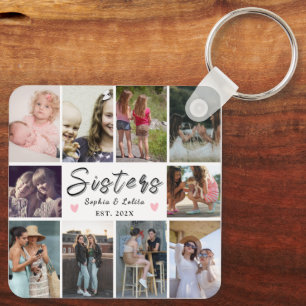 Schwestern für immer – 10 Foto-Collage-Schlüsselan Schlüsselanhänger