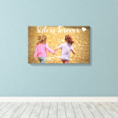 Schwestern für immer Fotovorlage Wrapped Canvas Ar Leinwanddruck (Insitu (Holzboden))