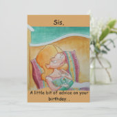 Schwestern Geburtstagskarte Dankeskarte (Stehend Vorderseite)