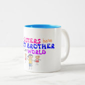 Schwestern haben beste Bruder-Tasse Zweifarbige Tasse (VorderseiteRechts)
