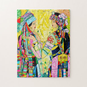 Schwestern Hao Ping orientalische Mädchen lebhaft Puzzle