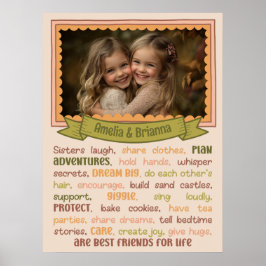 Schwestern Herzberührung & sentimental Foto Print Poster