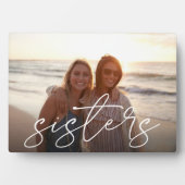 Schwestern | Horizontales Skriptüberlagertes Foto Fotoplatte (Vorderseite)