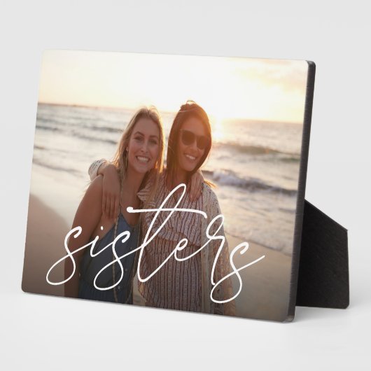 Schwestern | Horizontales Skriptüberlagertes Foto Fotoplatte (Seite)