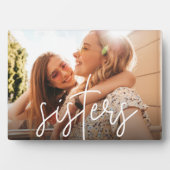 Schwestern | Horizontales Skriptüberlagertes Foto Fotoplatte (Vorderseite)