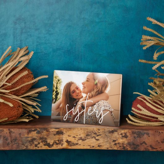 Schwestern | Horizontales Skriptüberlagertes Foto Fotoplatte (Seite)