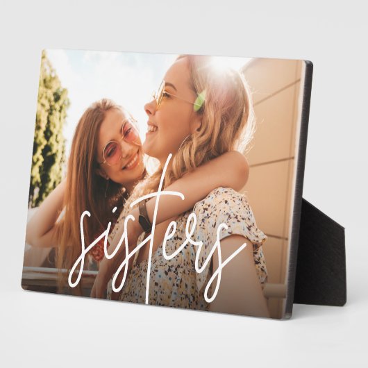 Schwestern | Horizontales Skriptüberlagertes Foto Fotoplatte (Seite)