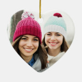 Schwestern im Herzen Foto Keepake Pink Keramik Ornament (Hinten)