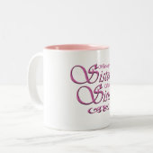 Schwestern im Rosa Zweifarbige Tasse (Vorderseite Links)