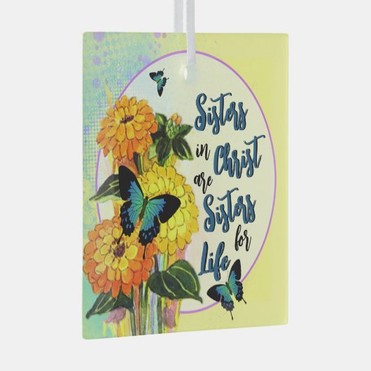 Schwestern in Christ Glass Ornament (Vorderseite Rechts)