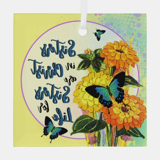 Schwestern in Christ Glass Ornament (Rückseite)