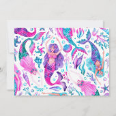 Schwestern Joint Birthday Mermaid Pool Party Foto Einladung (Rückseite)