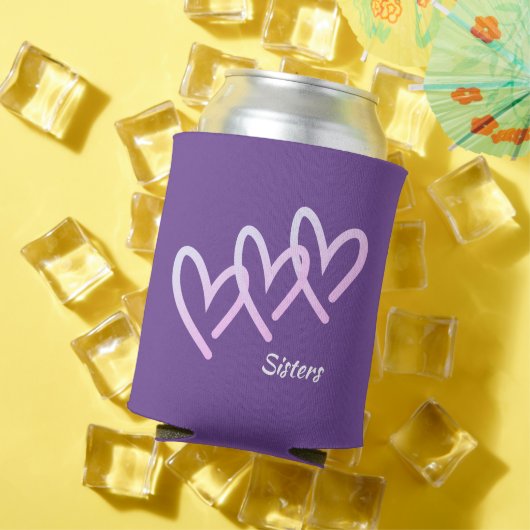 Schwestern Liebe Lila Heart Can Cooler Dosenkühler (In Situ Sommer)