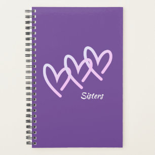 Schwestern Liebe Lila Herz Planer