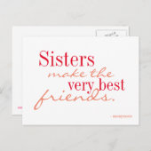 Schwestern machen die besten Freunde - Postkarte (Vorne/Hinten)