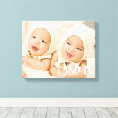 Schwestern, moderner Script-Schriftart, benutzerde Leinwanddruck (Insitu (Holzboden))