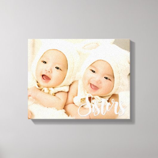 Schwestern, moderner Script-Schriftart, benutzerde Leinwanddruck (Vorderseite)