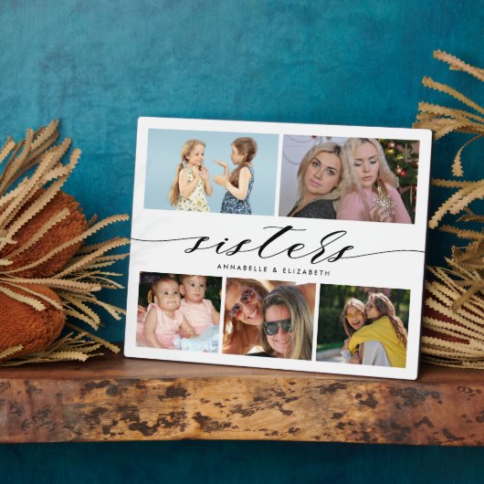 Schwestern Modernes FotoCollage Fotoplatte (Seite)