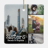 Schwestern Modernes Personalisiert 8 Fotomaterial  Keramikornament (Rückseite)