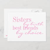 Schwestern nach Geburt, beste Freunde nach Wahl -  Postkarte (Vorne/Hinten)