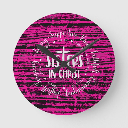 Schwestern Runde Wanduhr (Vorderseite)
