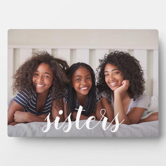 Schwestern | Script Overlay-Foto Fotoplatte (Vorderseite)