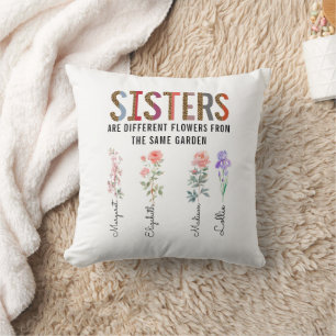 Schwestern sind andere Blume - Individuelle Name Kissen