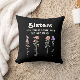 Schwestern sind andere Blume - Individuelle Name Kissen