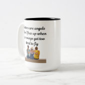 Schwestern sind Engel Zweifarbige Tasse (Vorderseite Links)