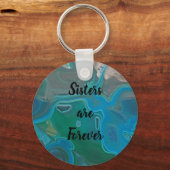 Schwestern sind Forever Blue Marbled Muster Gemsto Schlüsselanhänger (Vorderseite)