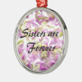 Schwestern sind Forever Holiday Geschenk Silbernes Ornament (Links)