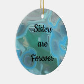 Schwestern sind Forever Light Blue Marbled Foto Ge Keramik Ornament (Rechts)