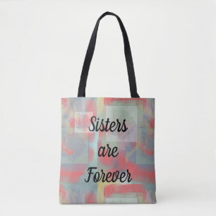 Schwestern sind Forever Pastel Floral Muster Rose Tasche