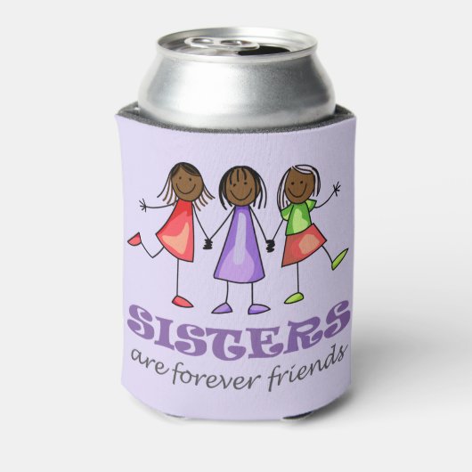 Schwestern sind für immer Freunde Dosenkühler (Kanne Rückseite)