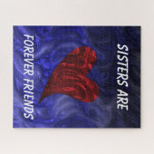 Schwestern sind für immer Freunde gemalt Herz Gesc Puzzle (Horizontal)