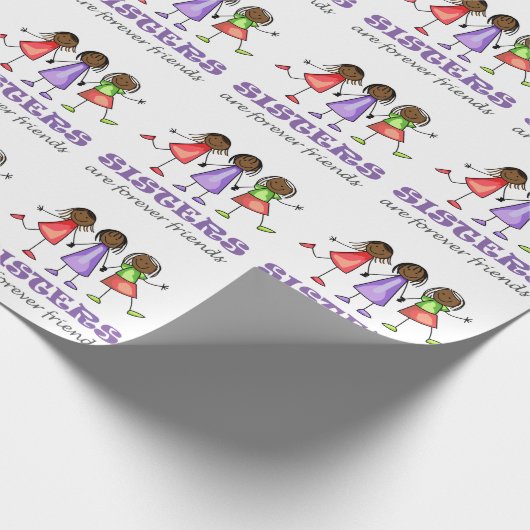 Schwestern sind für immer Freunde Geschenkpapier (Ecke)