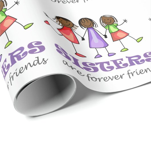 Schwestern sind für immer Freunde Geschenkpapier (Rolleneckpunkt)