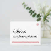 Schwestern sind für immer Freunde Postkarte (Stehend Vorderseite)